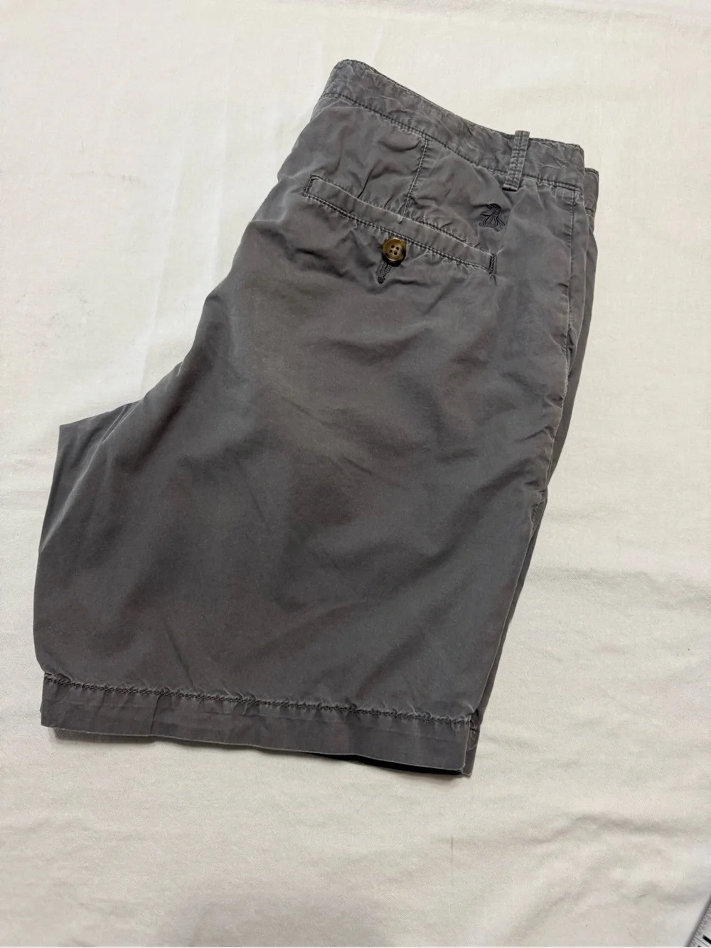 Original Penguin Men's Blue/Gray Flat-Front Cotton Shorts